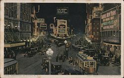 Broadway at Night Postcard