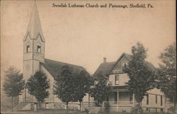 Swedish Lutheran Church and Parsonage Sheffield, PA Postcard Postcard Postcard