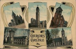 Churches of Carlisle PA. Postcard