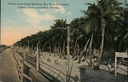 Florida East Coast Railway, Key West Extension, Fishing Camp Long key, FL Postcard Postcard Postcard