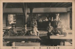 Uniformed men at an cafeteria, Military Japan Postcard Postcard Postcard