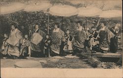 Japanese women and Children in traditional dress Postcard Postcard Postcard