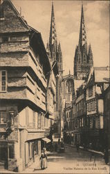 Quimper Old Houses in the Kereon Street France Postcard Postcard Postcard