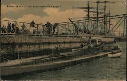 Marine de l'Etat - Le sous-marin "Le Papin" Navy Postcard Postcard Postcard