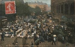 General View of Street Market Between 6 and 8 a.m. Paris, France Postcard Postcard Postcard