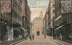 Lyon. La rue de l'Hôtel de ville Postcard