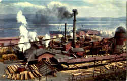 Northwest Lumber Mill Postcard