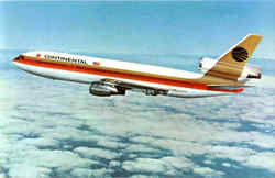 Continental Dc-10 Postcard