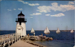 Sailing Races, Brant Point Postcard