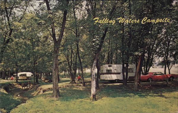 Falling Waters Campsite West Virginia Postcard   Card00234 Fr 