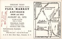 1970 Westchester County Historical Society Flea Market Discount Ticket Postcard