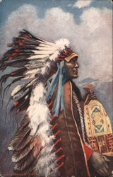 Chief Stranger Horse Native Americana Postcard Postcard Postcard