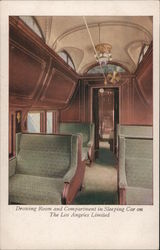 Drawing Room and Compartment in Sleeping Car on The Los Angeles Limited Postcard