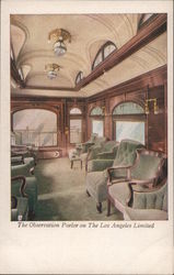 The Observation Parlor on The Los Angeles Limited Postcard