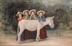 Four Queens and a Jack Cowboy Western Postcard Postcard Postcard