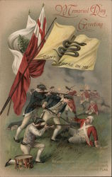 Memorial Day Greetings: Patriots Vs Redcoats Postcard Postcard Postcard