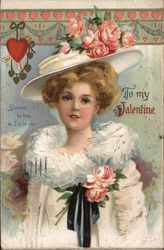 To my Valentine Women Postcard Postcard Postcard