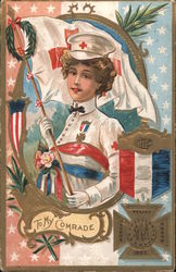 Womans Relief Corps nurse: "To my comrade" Postcard