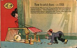 How to Catch Them in 1908 Postcard