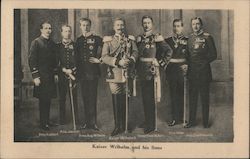 Kaiser Wilhem and his Sons Royalty Postcard Postcard Postcard