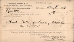 Cameron, Ambert & Co., Order Form Postcard