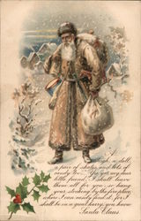 Santa Dressed in Brown Postcard