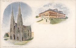 Drawing of St. Patricks Cathedral, New York City, NY Postcard Postcard Postcard