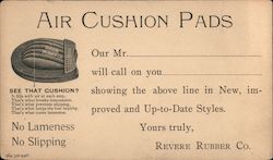 Air Cushion Pads, Revere Rubber Co. Advertising Postcard Postcard Postcard