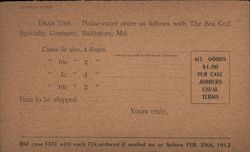 The Sea Gull Specialty Company, Baltimore, Md., Correspondence Card Advertising Postcard Postcard Postcard