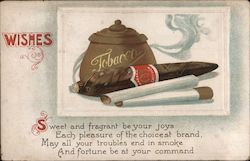 Wishes Tobacco Postcard Postcard Postcard