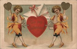 Cupids piercing heart: "To my Valentine" Postcard