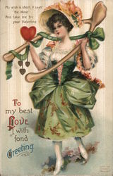 To my Best Love with Fond Greetings - Wishbone Postcard