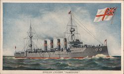 English Cruiser "Hampshire" (1903) Ships Postcard Postcard Postcard