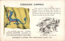 Chinese Empire Flag Postcard