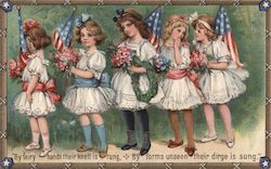 Memorial Day Girls Postcard Postcard Postcard