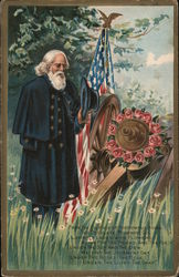 Soldier at Civil War Memorial Memorial Day Postcard Postcard Postcard