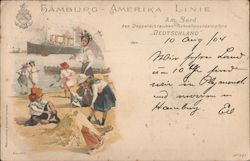 Hamburg-Amerika Linie Am Bord des Doppelschrauben-Schnellpostdampfers "Deutschland" Postcard