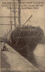 The British Convict Ship "Success" Prisons Postcard Postcard Postcard