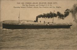 THE BIG THREE - BEAR, BEAVER, ROSE CITY Steamers Postcard Postcard Postcard