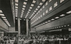 S.S. Ile de France, The Grand Dining Salon, the Largest Afloat, French Line, First Class Postcard