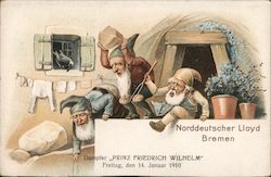 Three gnomes - Norddeutscher Lloyd Bremen Postcard