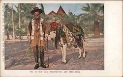 Bearded Man and Horse Laden with Goods Postcard