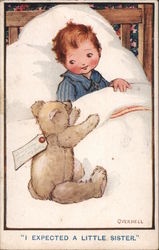 I Expected a Little Sister Teddy Bears Postcard Postcard Postcard