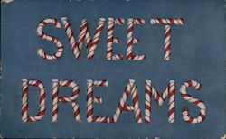 Sweet Dreams in Candy Canes Christmas Postcard Postcard Postcard