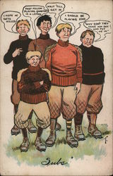 Sidelined Football Players Postcard Postcard Postcard