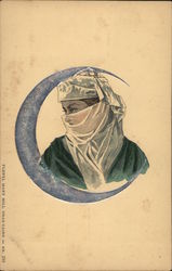 Egyptian woman in crescent Postcard