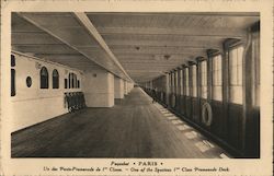 One of the spacious first class promenade decks on board the Paris Postcard