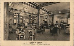 First class dining room on board the Paris Postcard