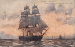 H.M.S. "Warrior" First British Armourclad A.D. 1860 Postcard