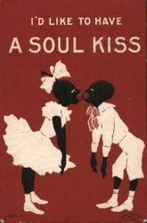 I'd Like to Have a Soul Kiss Black Americana Postcard Postcard Postcard